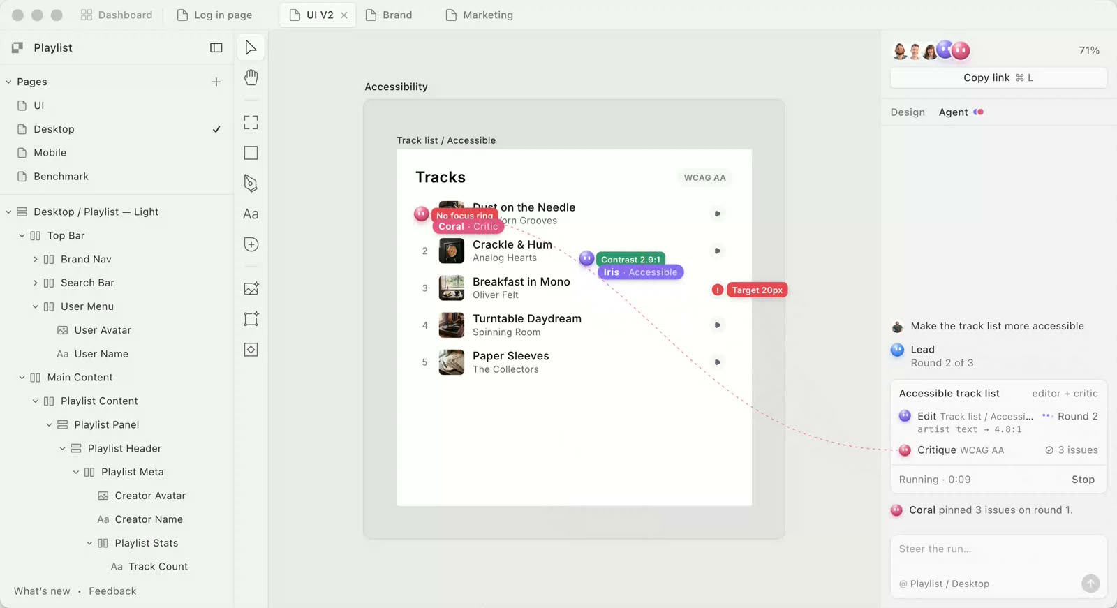 The Paper interface during the Critic loop run